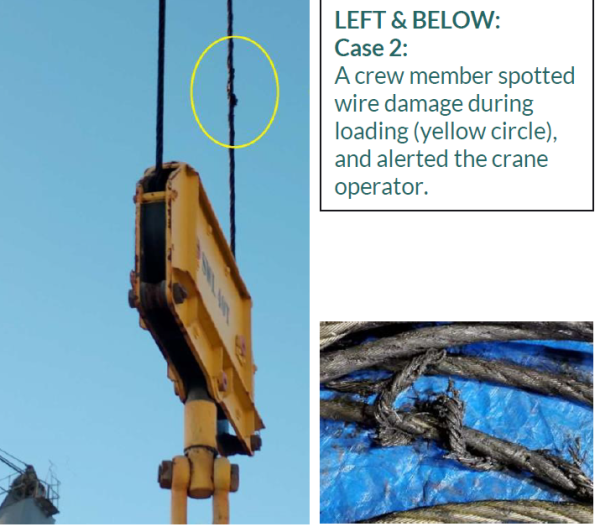 Crane Rope Issues ICHCA Member G2 Ocean, latest Safety Bulletin - Damaged crane wires ...